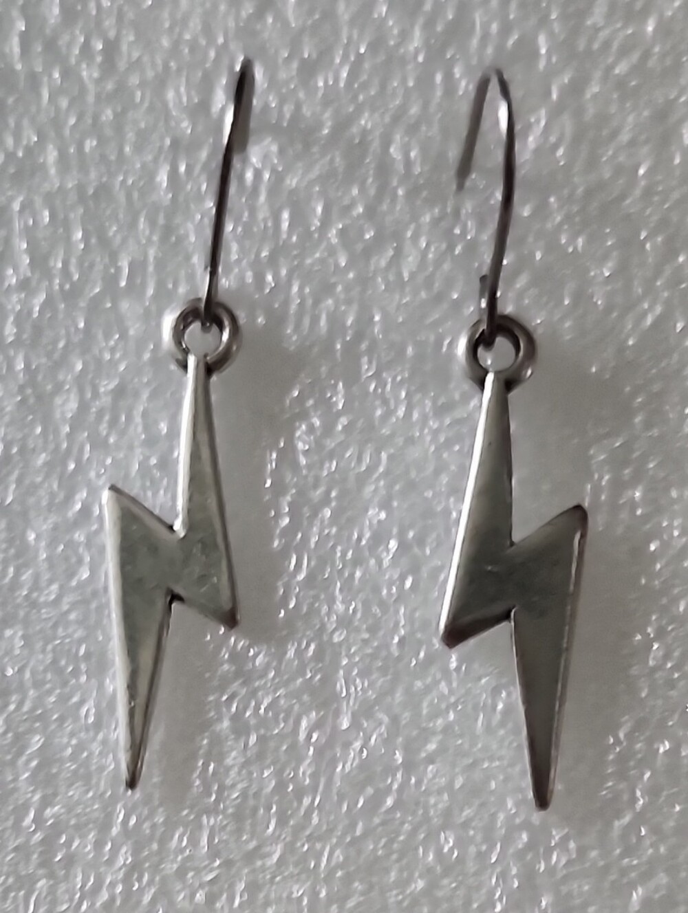 Silver Lightning Bolt Drop Earrings - Women Jewelry